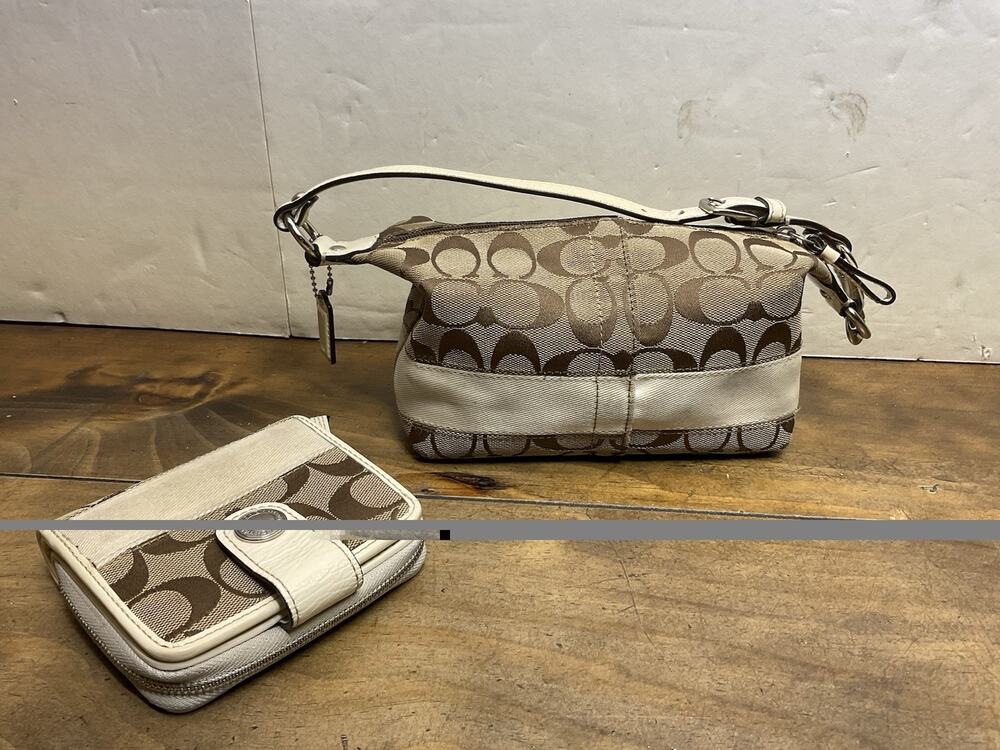 Vintage COACH Signature Demi Pouch Baguette Bag With Wallet Y2K